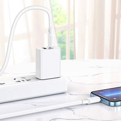 Кабель Type-C to iPhone Borofone BX81 1m White