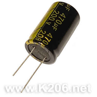 Конденсатор HE-470/200V 105°C
