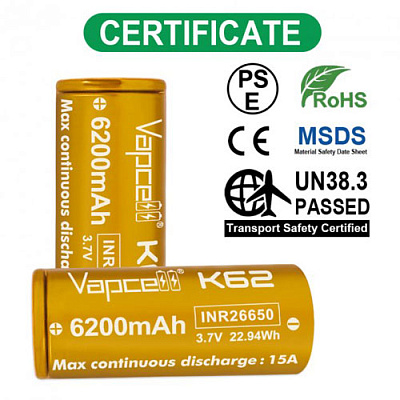 Аккумулятор Vapcell INR26650 K62 6200mAh