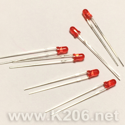 Светодиод 3mm красный диффузный