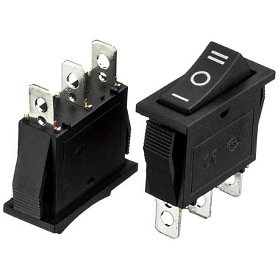Переключатель KCD3-103 BLACK 15A-20A, 3 pin