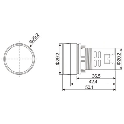 Вольтметр щитовой AD16-22VM-R 20-500VAC RED