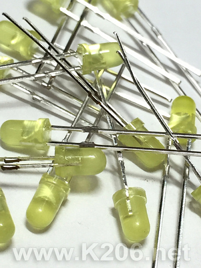Светодиод 3mm желтый диффузный