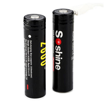 Акумулятор Soshine 18650USB-3.7-2600 micro USB