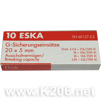 Запобіжник FUSE-ZKS 5x20 0.5A