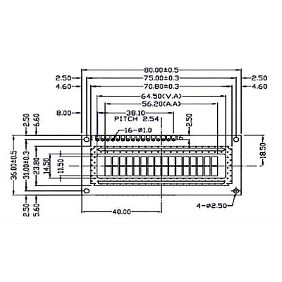 Дисплей LCD1602A 5V
