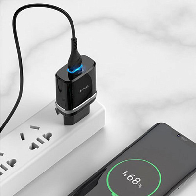 Зарядное устройство 1*USB HOCO C12Q BLACK